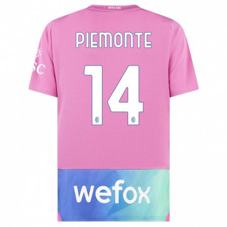 Kandiny Férfi Martina Piemonte #14 Pink Lila Harmadik Számú Jersey 2023/24 Mez Póló Ing