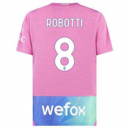 Kandiny Férfi Giovanni Robotti #8 Pink Lila Harmadik Számú Jersey 2023/24 Mez Póló Ing