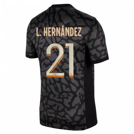 Kandiny Férfi Lucas Hernández #21 Fekete Harmadik Számú Jersey 2023/24 Mez Póló Ing
