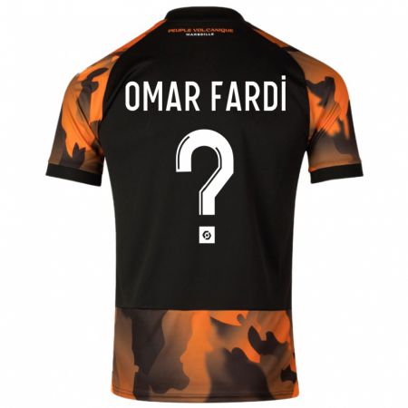 Kandiny Férfi El Omar Fardi #0 Fekete Narancs Harmadik Számú Jersey 2023/24 Mez Póló Ing
