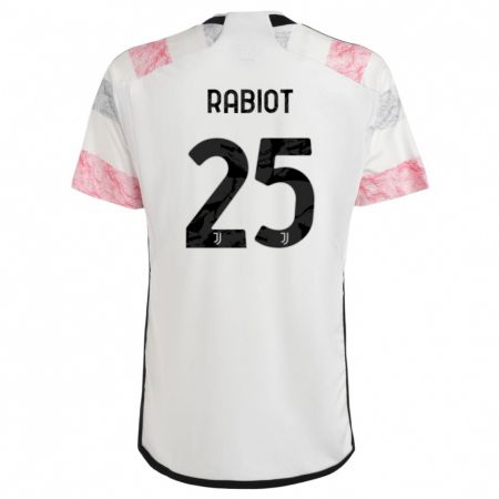 Kandiny Női Adrien Rabiot #25 Fehér Rózsaszín Idegenbeli Jersey 2023/24 Mez Póló Ing