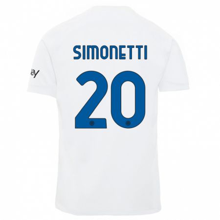 Kandiny Női Flaminia Simonetti #20 Fehér Idegenbeli Jersey 2023/24 Mez Póló Ing