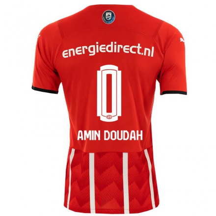Gyermek Labdarúgás Mohammed Amin Doudah #0 Piros Hazai Jersey 2021/22 Mez Póló Ing