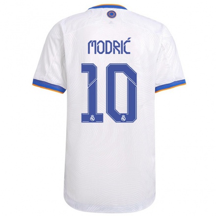Gyermek Labdarúgás Luka Modric #10 Fehér Hazai Jersey 2021/22 Mez Póló Ing