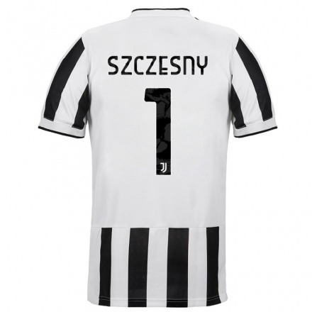 Gyermek Labdarúgás Wojciech Szczesny #1 Fehér Fekete Hazai Jersey 2021/22 Mez Póló Ing