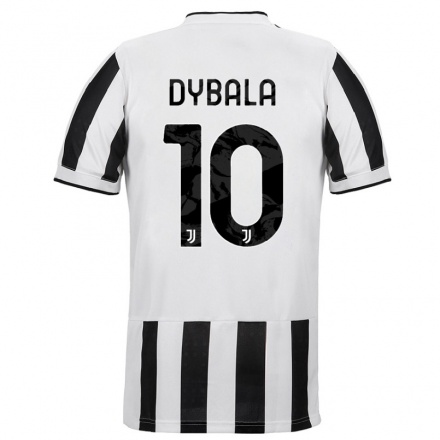 Gyermek Labdarúgás Paulo Dybala #10 Fehér Fekete Hazai Jersey 2021/22 Mez Póló Ing