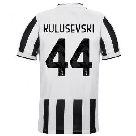 Gyermek Labdarúgás Dejan Kulusevski #44 Fehér Fekete Hazai Jersey 2021/22 Mez Póló Ing