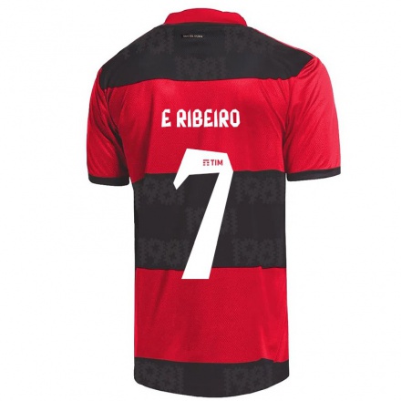 Gyermek Labdarúgás Everton Ribeiro #7 Piros Fekete Hazai Jersey 2021/22 Mez Póló Ing