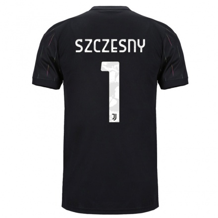 Gyermek Labdarúgás Wojciech Szczesny #1 Fekete Idegenbeli Jersey 2021/22 Mez Póló Ing