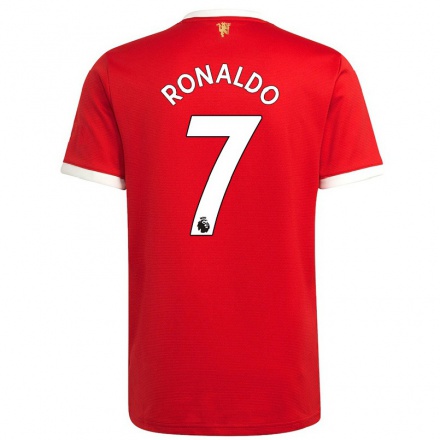 Gyermek Labdarúgás Cristiano Ronaldo #7 Vörös Hazai Jersey 2021/22 Mez Póló Ing