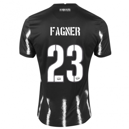 Gyermek Labdarúgás Fagner #23 Fekete Idegenbeli Jersey 2021/22 Mez Póló Ing