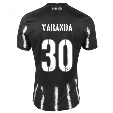 Gyermek Labdarúgás Rodrigo Varanda #30 Fekete Idegenbeli Jersey 2021/22 Mez Póló Ing