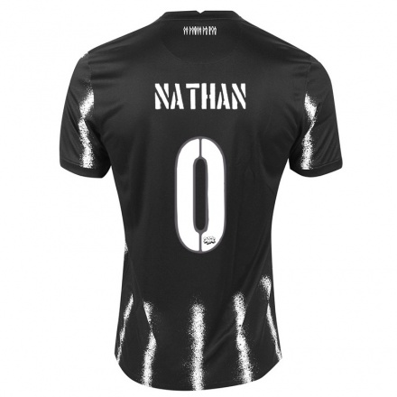 Gyermek Labdarúgás Nathan #0 Fekete Idegenbeli Jersey 2021/22 Mez Póló Ing
