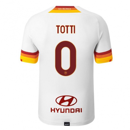 Gyermek Labdarúgás Cristian Totti #0 Fehér Idegenbeli Jersey 2021/22 Mez Póló Ing