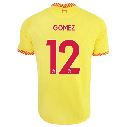 Gyermek Labdarúgás Joe Gomez #12 Sárga Számú Jersey 2021/22 Mez Póló Ing