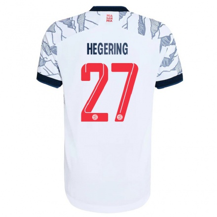 Gyermek Labdarúgás Marina Hegering #27 Szurke Fehér Számú Jersey 2021/22 Mez Póló Ing