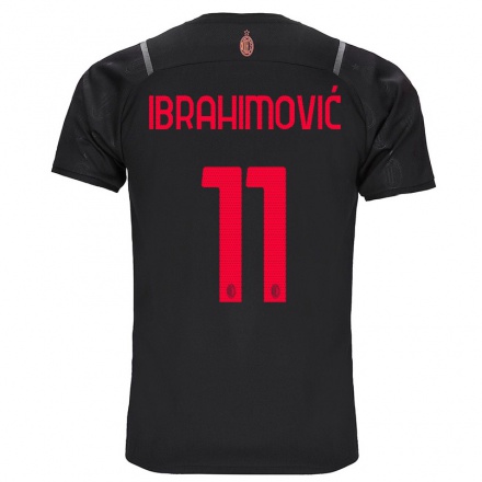 Gyermek Labdarúgás Zlatan Ibrahimovic #11 Fekete Számú Jersey 2021/22 Mez Póló Ing