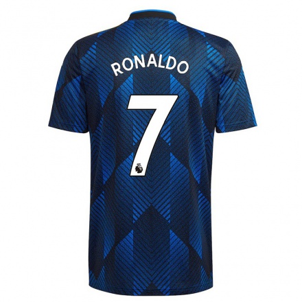 Gyermek Labdarúgás Cristiano Ronaldo #7 Sötétkék Számú Jersey 2021/22 Mez Póló Ing