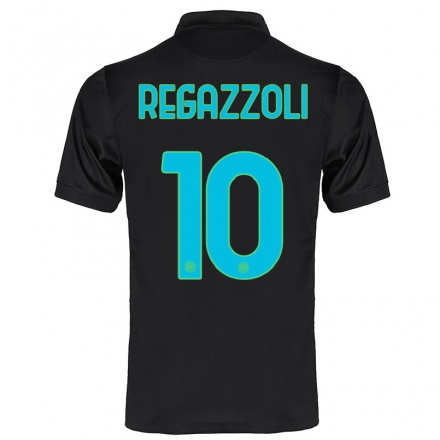 Gyermek Labdarúgás Alice Regazzoli #10 Fekete Számú Jersey 2021/22 Mez Póló Ing