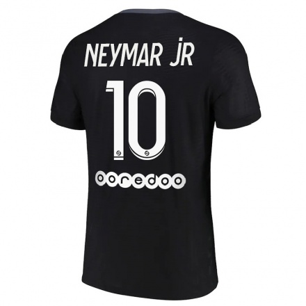 Gyermek Labdarúgás Neymar #10 Fekete Számú Jersey 2021/22 Mez Póló Ing
