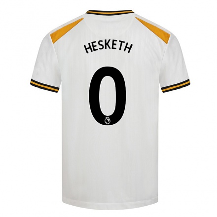 Gyermek Labdarúgás Owen Hesketh #0 Fehér Sárga Számú Jersey 2021/22 Mez Póló Ing