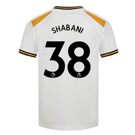 Gyermek Labdarúgás Meritan Shabani #38 Fehér Sárga Számú Jersey 2021/22 Mez Póló Ing