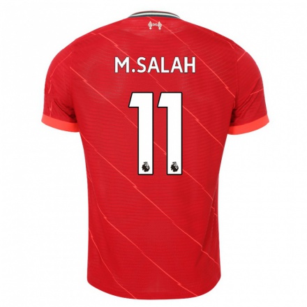 Férfi Labdarúgás Mohamed Salah #11 Piros Hazai Jersey 2021/22 Mez Póló Ing