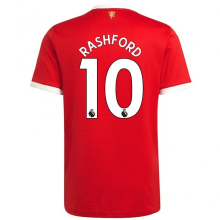Férfi Labdarúgás Marcus Rashford #10 Piros Hazai Jersey 2021/22 Mez Póló Ing