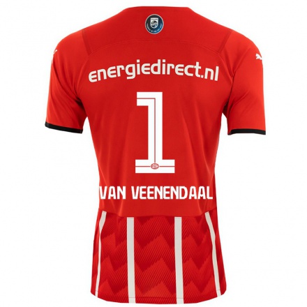 Férfi Labdarúgás Sari Van Veenendaal #1 Piros Hazai Jersey 2021/22 Mez Póló Ing