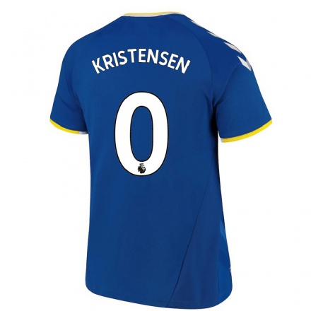 Férfi Labdarúgás Sebastian Kristensen #0 Királykék Hazai Jersey 2021/22 Mez Póló Ing