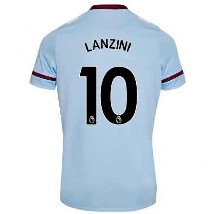 Férfi Labdarúgás Manuel Lanzini #10 Égszínkék Idegenbeli Jersey 2021/22 Mez Póló Ing