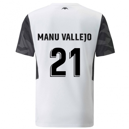 Férfi Labdarúgás Manu Vallejo #21 Fehér Hazai Jersey 2021/22 Mez Póló Ing
