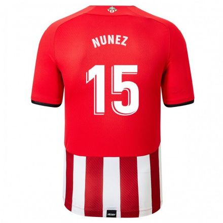 Férfi Labdarúgás Alvaro Nunez #15 Piros Fehér Hazai Jersey 2021/22 Mez Póló Ing