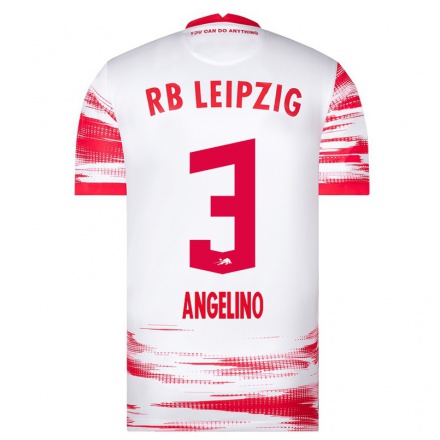 Férfi Labdarúgás Angelino #3 Piros Fehér Hazai Jersey 2021/22 Mez Póló Ing