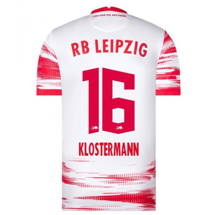 Férfi Labdarúgás Lukas Klostermann #16 Piros Fehér Hazai Jersey 2021/22 Mez Póló Ing