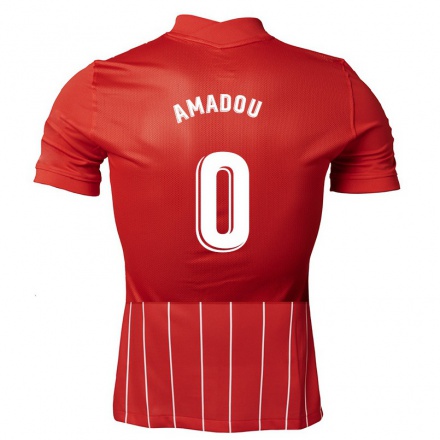 Férfi Labdarúgás Ibrahim Amadou #0 Sötét Vörös Idegenbeli Jersey 2021/22 Mez Póló Ing