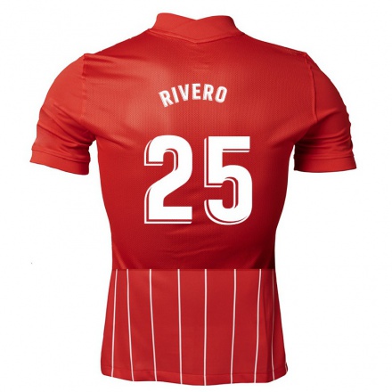 Férfi Labdarúgás Almudena Rivero #25 Sötét Vörös Idegenbeli Jersey 2021/22 Mez Póló Ing