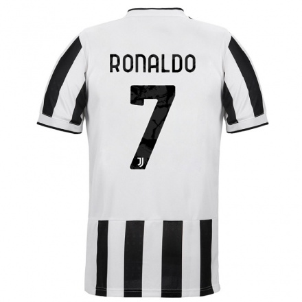 Férfi Labdarúgás Cristiano Ronaldo #7 Fehér Fekete Hazai Jersey 2021/22 Mez Póló Ing