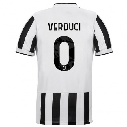 Férfi Labdarúgás Giuseppe Verduci #0 Fehér Fekete Hazai Jersey 2021/22 Mez Póló Ing