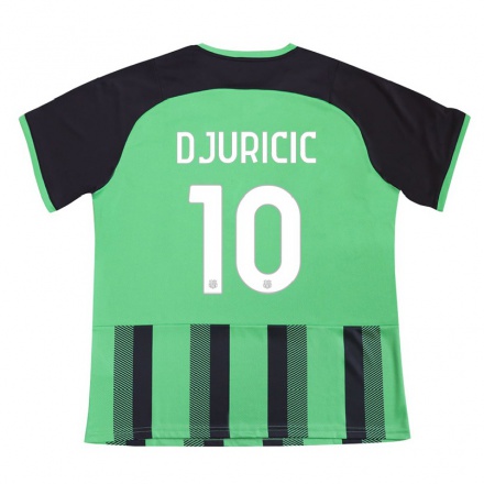 Férfi Labdarúgás Filip Djuricic #10 Zöld Fekete Hazai Jersey 2021/22 Mez Póló Ing