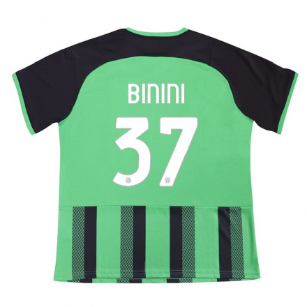 Férfi Labdarúgás Chiara Binini #37 Zöld Fekete Hazai Jersey 2021/22 Mez Póló Ing