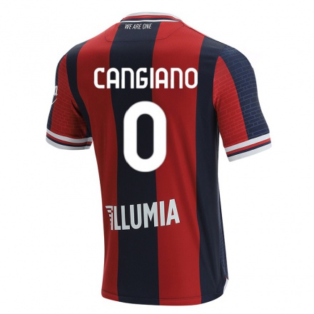 Férfi Labdarúgás Gianmarco Cangiano #0 Piros Kék Hazai Jersey 2021/22 Mez Póló Ing