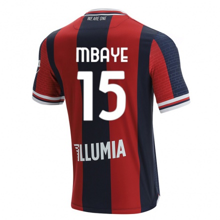Férfi Labdarúgás Ibrahima Mbaye #15 Piros Kék Hazai Jersey 2021/22 Mez Póló Ing