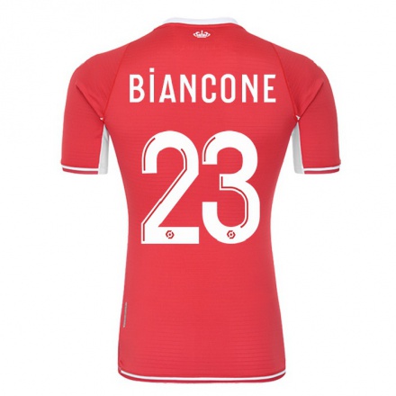 Férfi Labdarúgás Giulian Biancone #23 Piros Fehér Hazai Jersey 2021/22 Mez Póló Ing