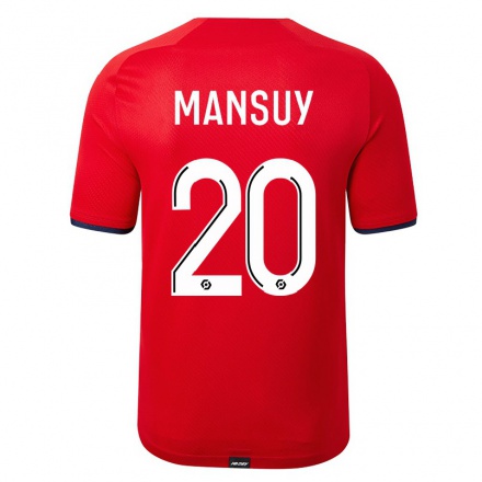 Férfi Labdarúgás Heloise Mansuy #20 Piros Hazai Jersey 2021/22 Mez Póló Ing