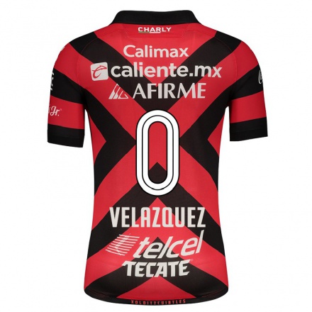 Férfi Labdarúgás Julian Velazquez #0 Piros Fekete Hazai Jersey 2021/22 Mez Póló Ing
