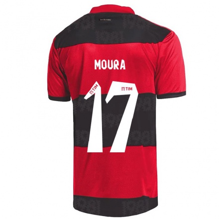 Férfi Labdarúgás Hugo Moura #17 Piros Fekete Hazai Jersey 2021/22 Mez Póló Ing