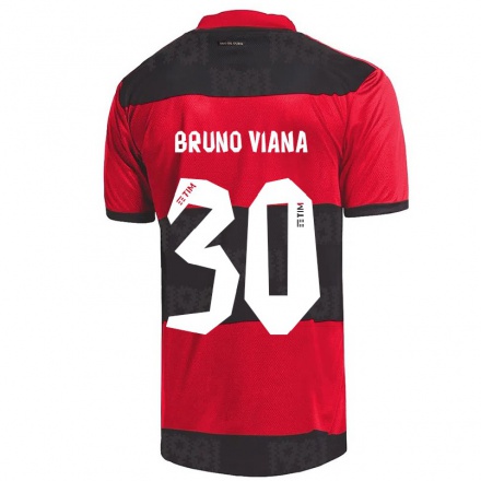 Férfi Labdarúgás Bruno Viana #30 Piros Fekete Hazai Jersey 2021/22 Mez Póló Ing