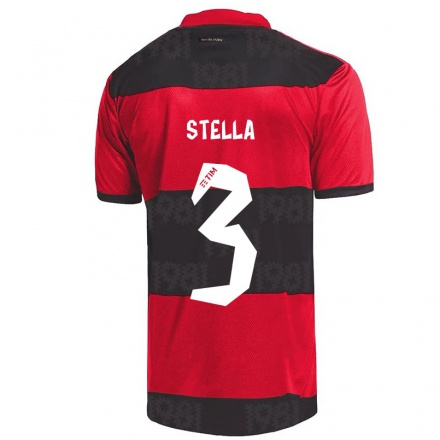 Férfi Labdarúgás Stella #3 Piros Fekete Hazai Jersey 2021/22 Mez Póló Ing