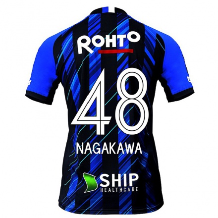 Férfi Labdarúgás Kanta Nagakawa #48 Fekete Kék Hazai Jersey 2021/22 Mez Póló Ing